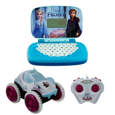 Kit Veiculo Giro Gelado -  Frozen (8351) + Laptop Da Frozen - Bilingue (8303)