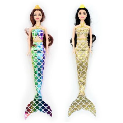 Kit C/ 2 Bonecas Dream Doll  Sereia - Colorida (2906D) + Dourada(2906C)