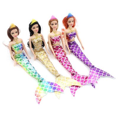 Kit C/ 4 Bonecas Dream Doll  Sereia - Rosa + Roxa + Dourada + Colorida