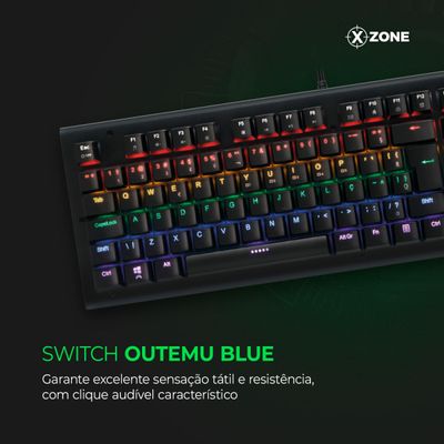 Teclado Gamer Mecânico Xzone GTM-01 TECLADO MECANICO GTM-01 NA .