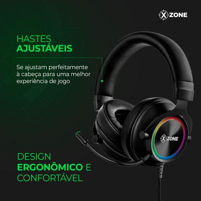 Headset Gamer com Suporte Xzone Preto GHS-01 HEADSET GHS-01 NA HEADSET COM SUPORTE