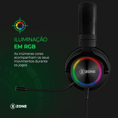 Headset Gamer com Suporte Xzone Preto GHS-01 HEADSET GHS-01 NA HEADSET COM SUPORTE