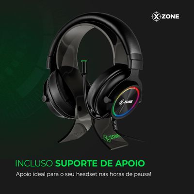 Headset Gamer com Suporte Xzone Preto GHS-01 HEADSET GHS-01 NA HEADSET COM SUPORTE