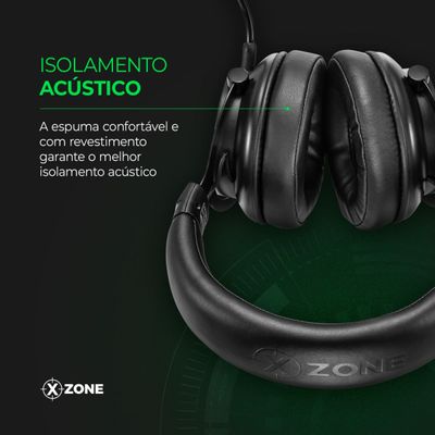 Headset Gamer com Suporte Xzone Preto GHS-01 HEADSET GHS-01 NA HEADSET COM SUPORTE