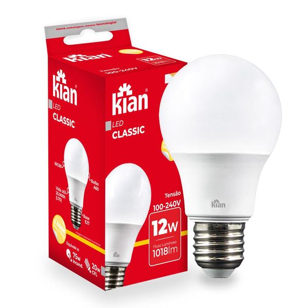 Lâmpada Led 12W Kian Amarela Bivolt Bivolt