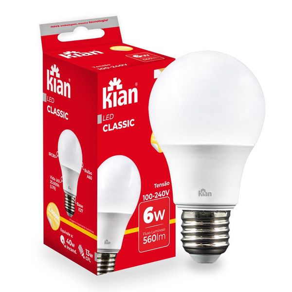Lâmpada Led 6W Kian Classic Amarela Bivolt Bivolt