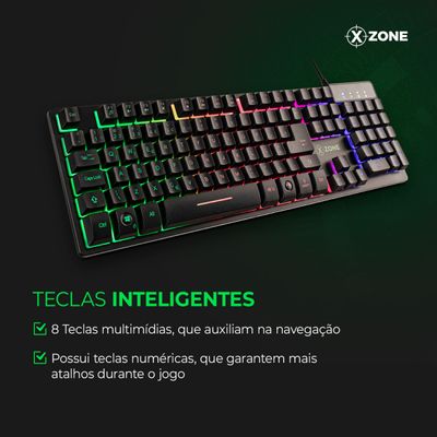 Teclado Gamer Semimecânico Xzone GTS-01 TECLADO GTS-01 NA TECLADO SEMI-MECANICO