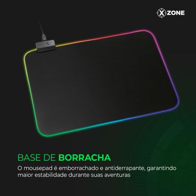 Mousepad Gamer com Led Xzone Preto GMP-01 MOUSEPAD GMP-01 NA COM LED