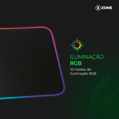 Mousepad Gamer com Led Xzone Preto GMP-01 MOUSEPAD GMP-01 NA COM LED