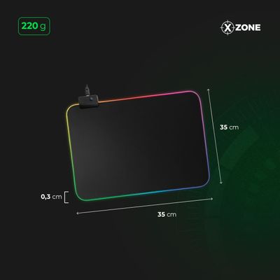 Mousepad Gamer com Led Xzone Preto GMP-01 MOUSEPAD GMP-01 NA COM LED