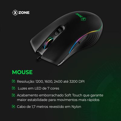 Combo Gamer Teclado + Mouse Xzone GTC-01 Kit Gamer 2 em 1 Mouse e Teclado Xzone - GTC-01
