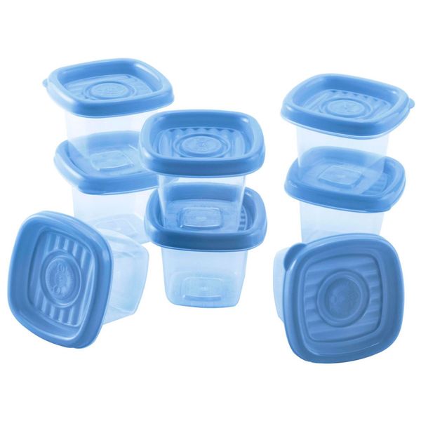 Conjunto de Potes Plasútil Pop Quadrado Azul 70ml 8 Peças