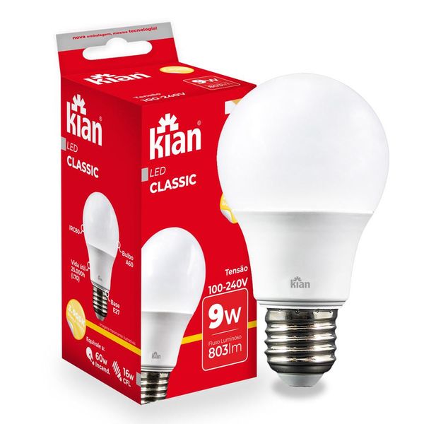 Lâmpada Led 9W Kian Amarela Bivolt Bivolt