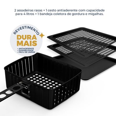 Air Fryer Oven Britânia 12L 4 em 1 1800W BFR2100 220V