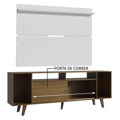 Rack Madesa Cancun com Pés e Painel para Tv Até 65 Polegadas