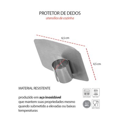 Protetor de Dedos Cortar Legumes Frutas Carne Inox 4un