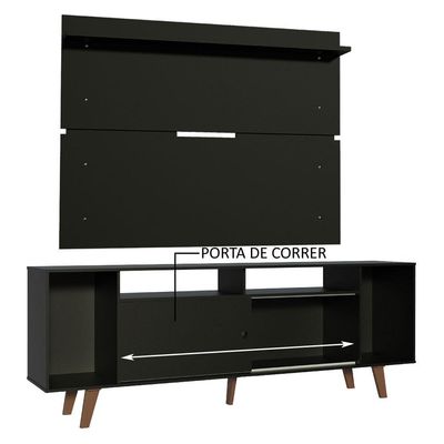 Rack Madesa Cancun com Pés e Painel para Tv Até 65 '''