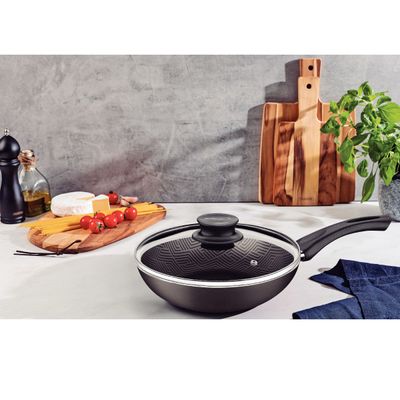 Frigideira Funda Tramontina Paris em Alumínio 26 cm 2,9 L Antiaderente Starflon Max Grafite com Tampa de Vidro