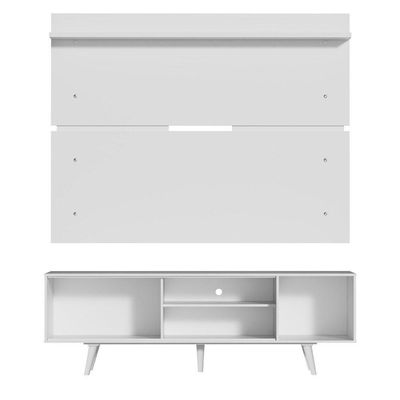 "Rack Dubai e Painel Tv até 65"" com Pés Branco/preto Madesa"