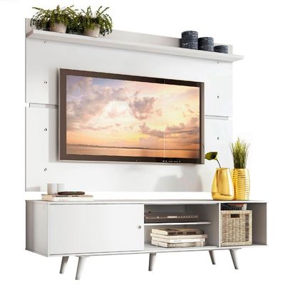 Rack Dubai e Painel p/ TV até 65\ Branco Madesa