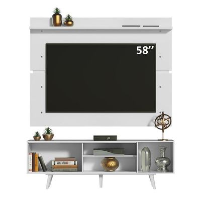 Rack Dubai e Painel p/ TV até 65\ Branco Madesa