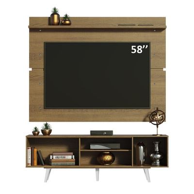 "Rack Dubai e Painel para TV até 65"" Rustic e Branco Madesa"
