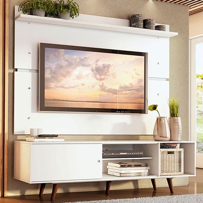 "Rack Dubai e Painel para TV até 65\ Branco Madesa"""