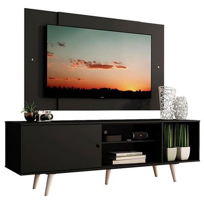"Rack Dubai com Pés e Painel Tv até 58"" Preto Madesa"