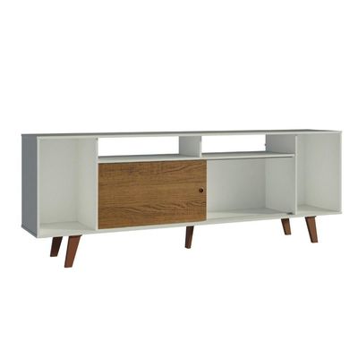 "Rack Cancun para TV até 65"" com Pés Branco/Rustic Madesa"