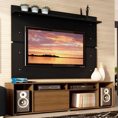 "Rack Cancun e Painel para TV até 65"" Rustic/Preto Madesa"