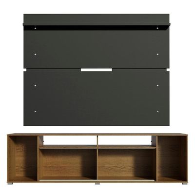 "Rack Cancun e Painel para TV até 65"" Rustic/Preto Madesa"