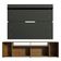 "Rack Cancun e Painel para TV até 65"" Rustic/Preto Madesa"