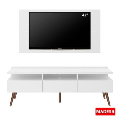 Rack e Painel para TV Londres Branco Madesa