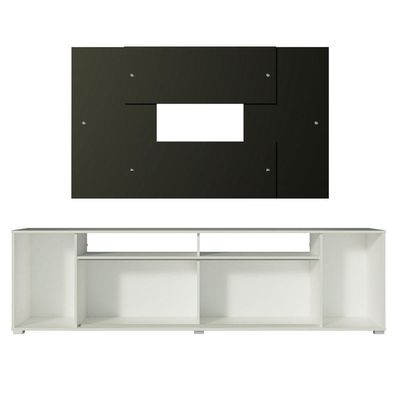 "Rack Cancun e Painel Tv até 58"" Branco/preto Madesa"
