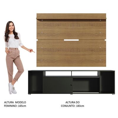 "Rack Cancun e Painel para Tv até 65"" Preto Madesa"
