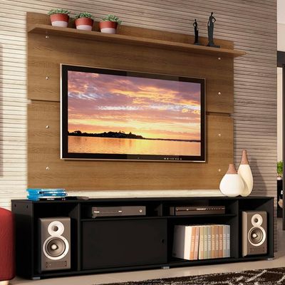 "Rack Cancun e Painel para Tv até 65"" Preto Madesa"