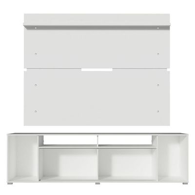 "Rack Cancun E Painel Para Tv Até 65"" Branco/Rustic/branco"