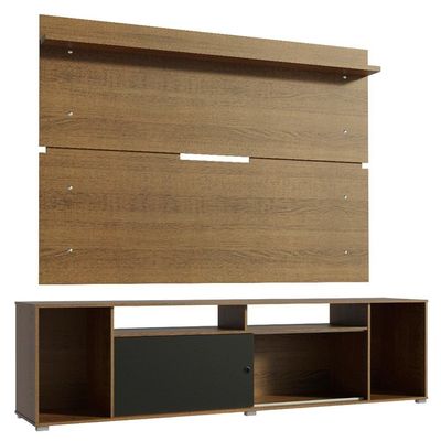 "Rack Cancun e Painel para TV até 65"" Preto/Rustic Madesa"