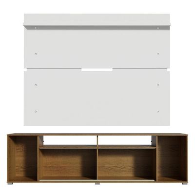 "Rack Cancun e Painel para TV até 65"" Rustic/Branco Madesa"