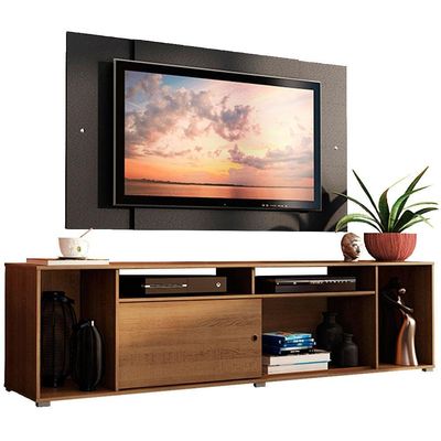 "Rack Cancun e Painel para Tv até 58"" Rustic/preto Madesa"