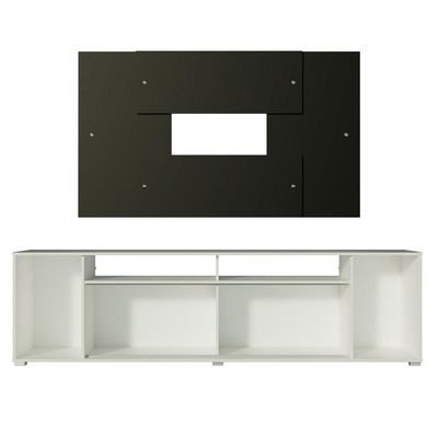 "Rack Cancun e Painel Tv até 58"" Branco/preto Madesa"