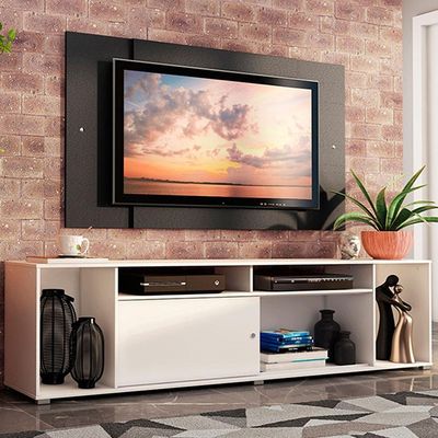 "Rack Cancun e Painel Tv até 58"" Branco/preto Madesa"