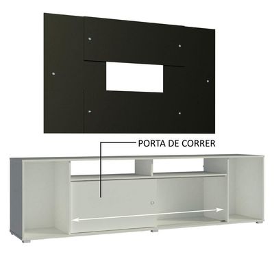 "Rack Cancun e Painel Tv até 58"" Branco/preto Madesa"