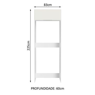 Porta Geladeira Madesa Stella 1 Porta Basculante Branco