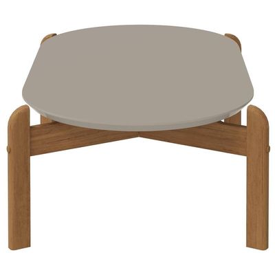 Mesa De Centro Oblonga Sala De Estar 06009 Off White Cedro Dcasa