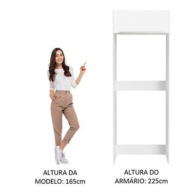 Porta-geladeira 1 Porta Basculante Branco/Branco Veludo
