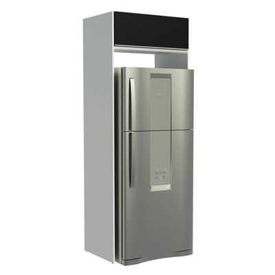 Porta Geladeira Madesa Glamy 1 Porta Basculante Branco Preto