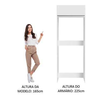 Porta Geladeira Madesa Glamy 1 Porta Basculante Branco