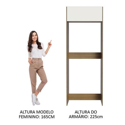 Porta Geladeira Stella 1 Porta Basculante Rustic Branco