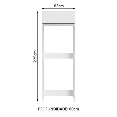 Porta Geladeira Madesa Glamy 1 Porta Basculante Branco